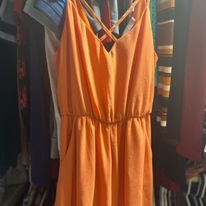 Vibrant Orange Sleeveless jumpsuit